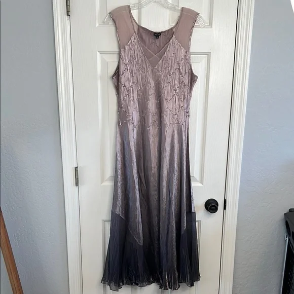 Komarov silky gauze ombre ankle length dress size XL - Picture 3 of 11